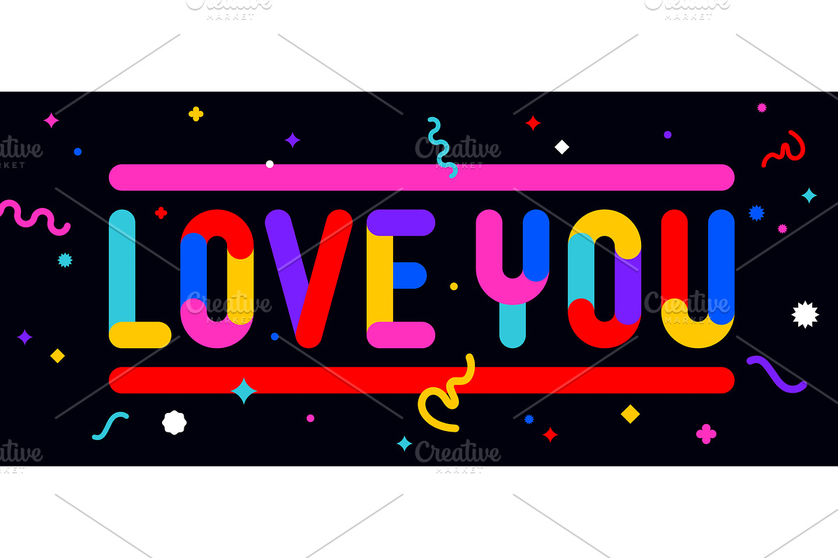 Love You. Funny phrase, text, an Illustration by Foxys Graphic
