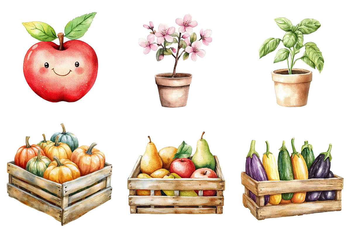 Farmers Market Clipart Bundle, an Illustration by CitraGraphics (Photo 5 of 6)