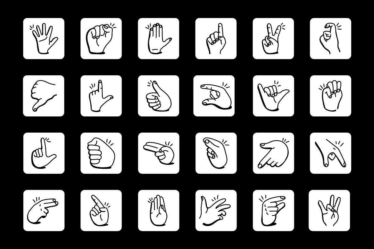 Collection of Sign Language Icons