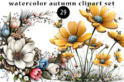 watercolor autumn clipart set, a Seasonal Illustration by CreationArt (Thumbnail 1 of 5)