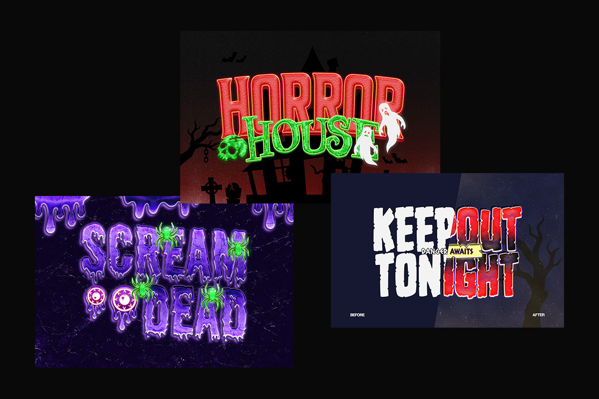 Halloween Horror Text Effect, a Layer Style Add-On by Matsero (Photo 2 of 4)
