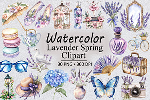 Lavender Spring Clipart, an Illustration by Design Market