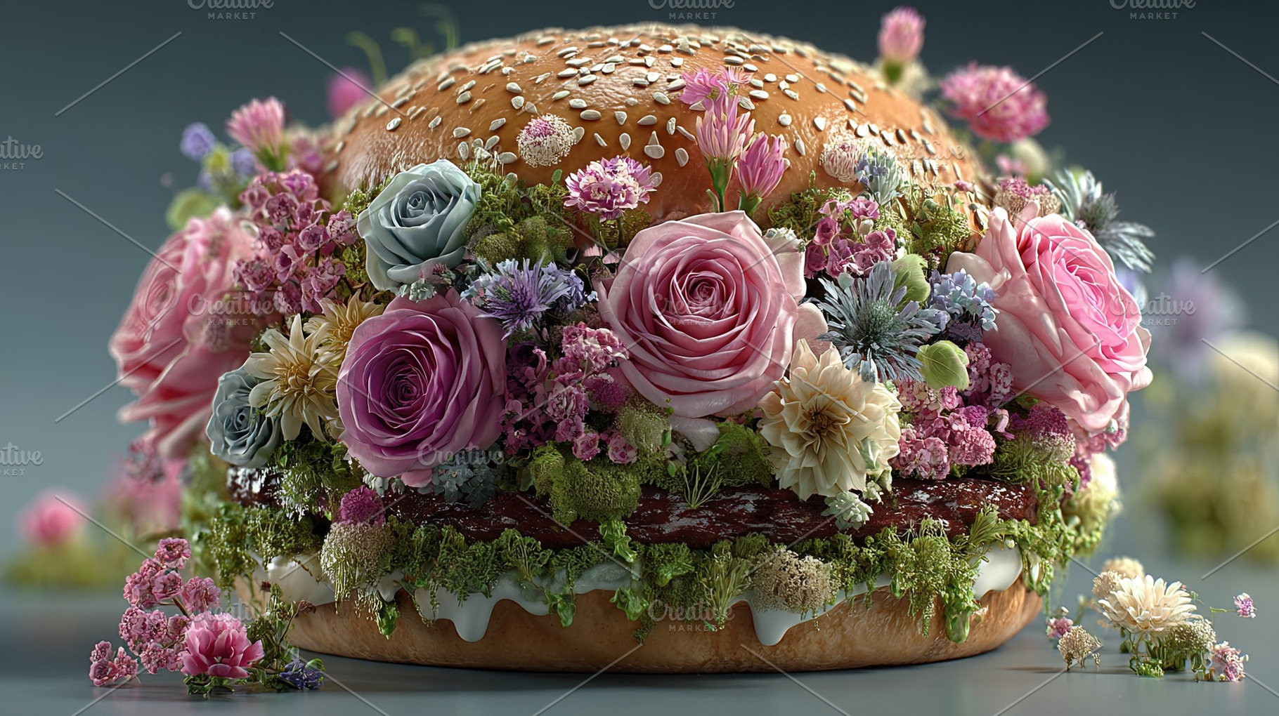 Floral Gourmet Burger, an Abstract Photo by Ales Munt