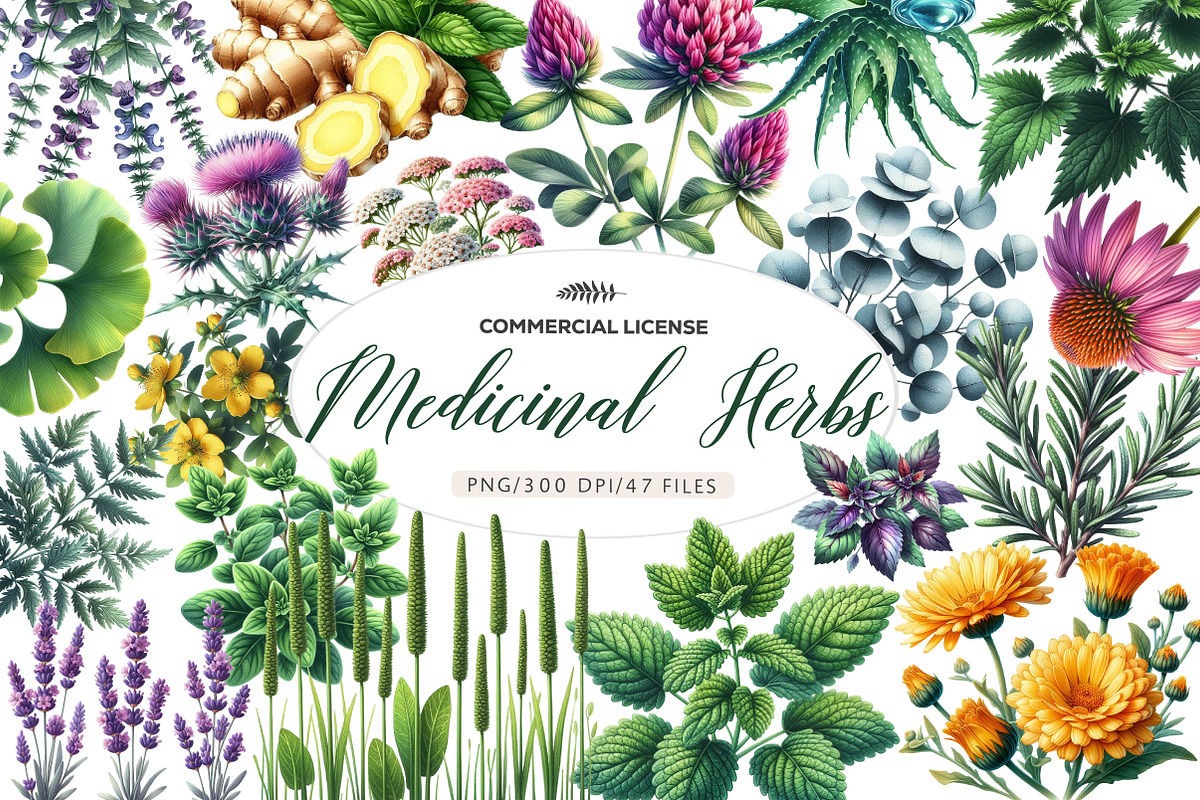 Medicinal Herbs Clipart, an Illustration by CreationArt (Photo 1 of 3)
