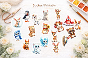 Watercolor Winter Animal Clipart, an Animal Illustration by Artnoy (Thumbnail 6 of 8)