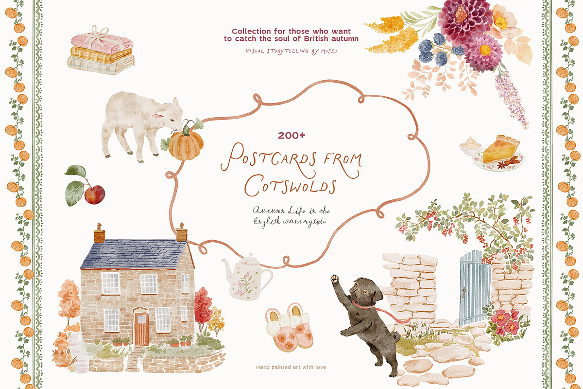 Postcards from Cotswolds Clipart, a Decorative Illustration by Muse Artist (Photo 1 of 23)
