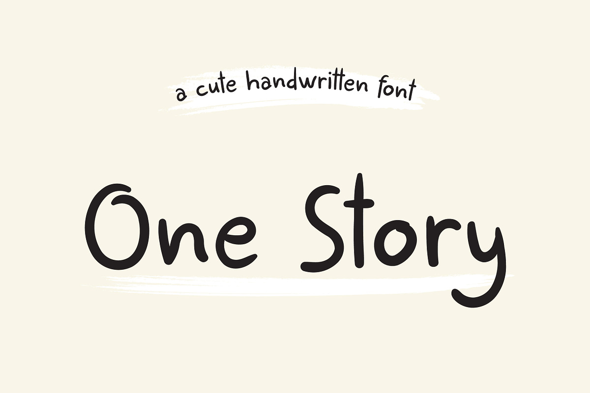 One Story - Handwritten Font, a Font by Salamahtype (Photo 1 of 6)