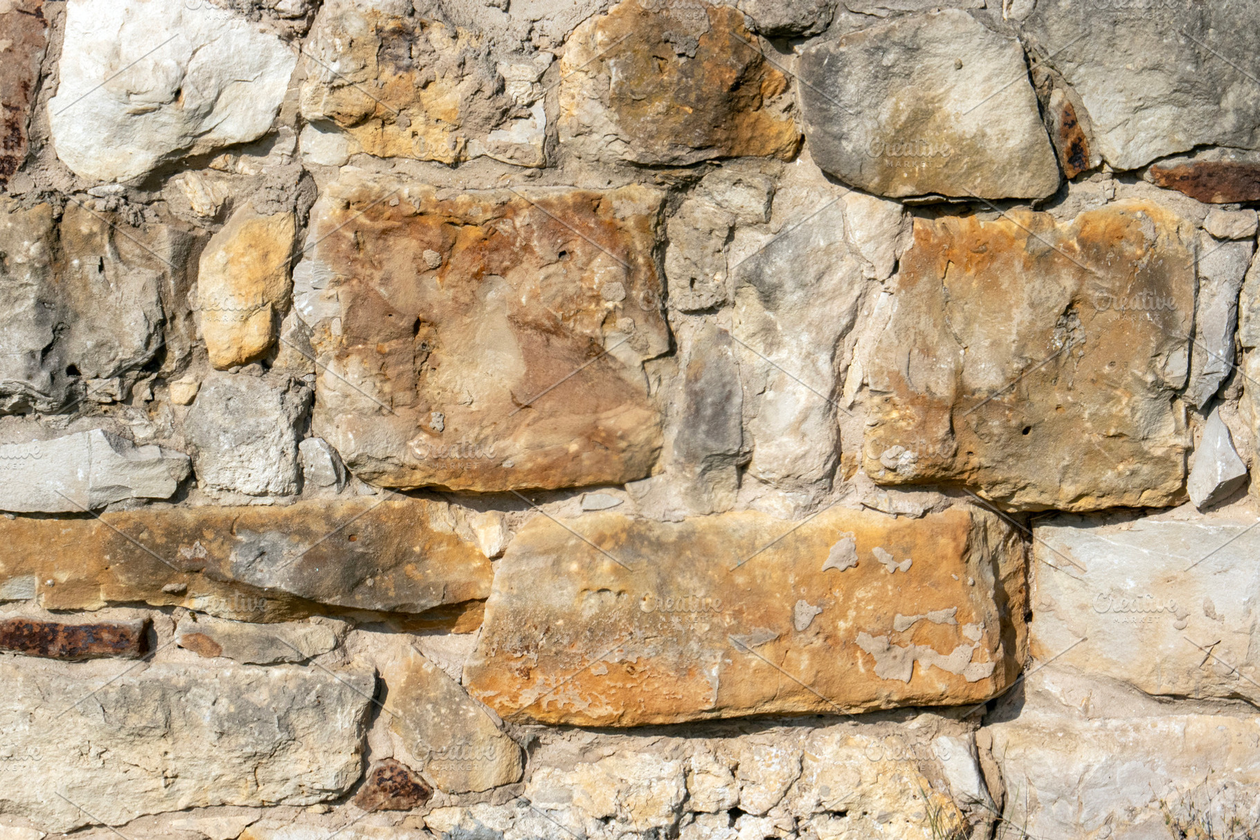Fragment of a wall made of stone, a Background Photo by Schreibikus