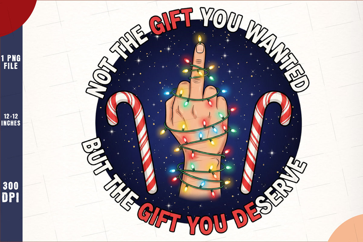 Funny Christmas Middle Finger Png, an Illustration by SinaCreation (Photo 1 of 7)