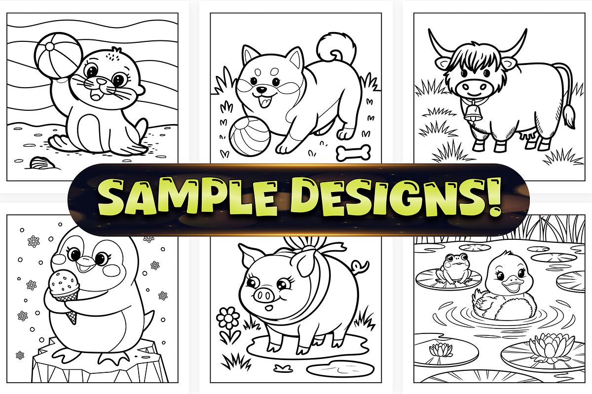 Bold Easy Cute Animal Coloring Pages, an Animal Illustration by Craftsbeefy (Photo 3 of 4)