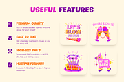 Birthday Sticker Set, an Emoji Icon by Brickclay (Thumbnail 2 of 8)