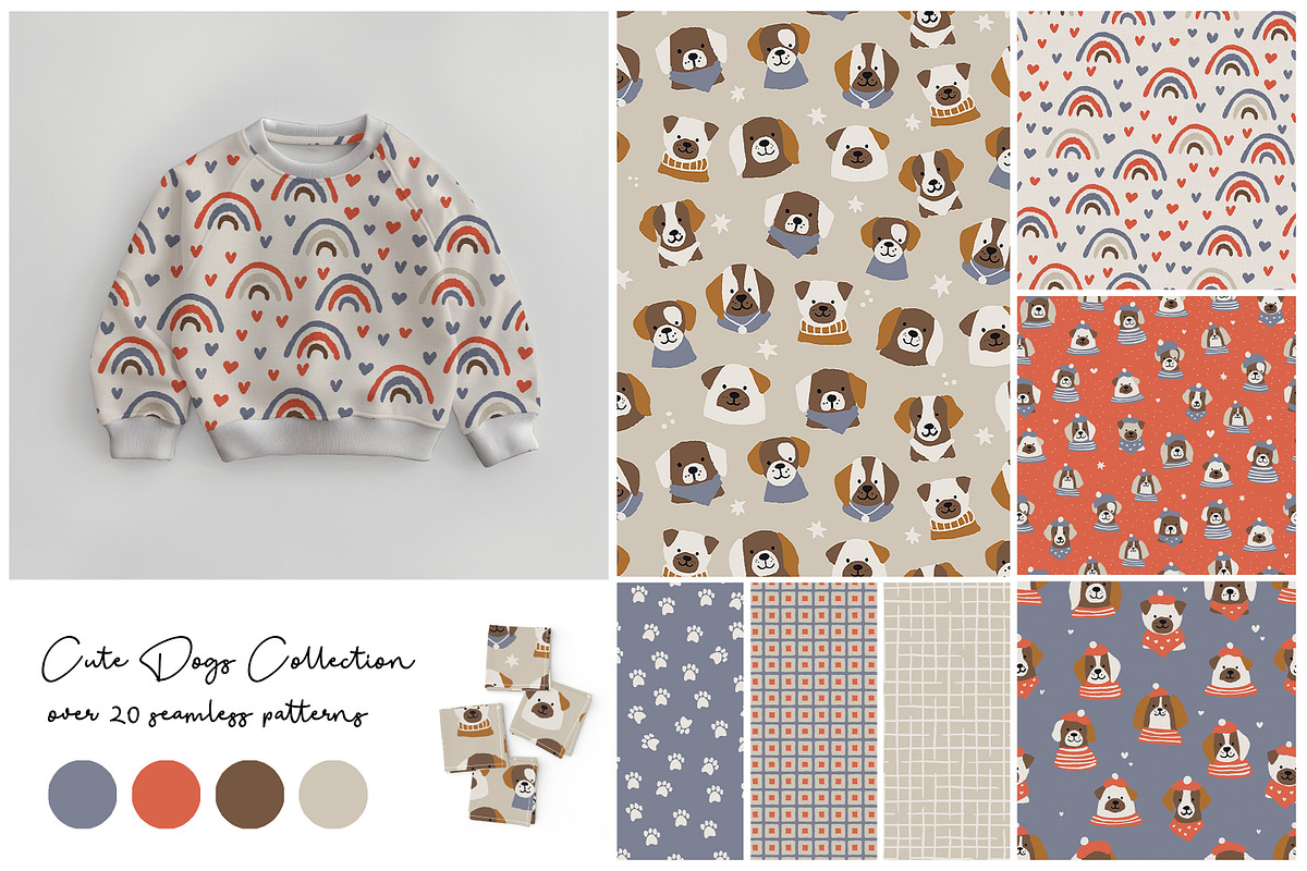 Cute Dogs Vector Patterns Collection, a Pattern Graphic by Naty Art (Photo 1 of 10)