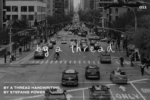 by a thread handwriting | Font