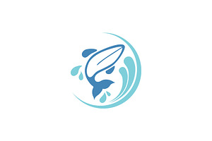 Whale Surf Board Logo