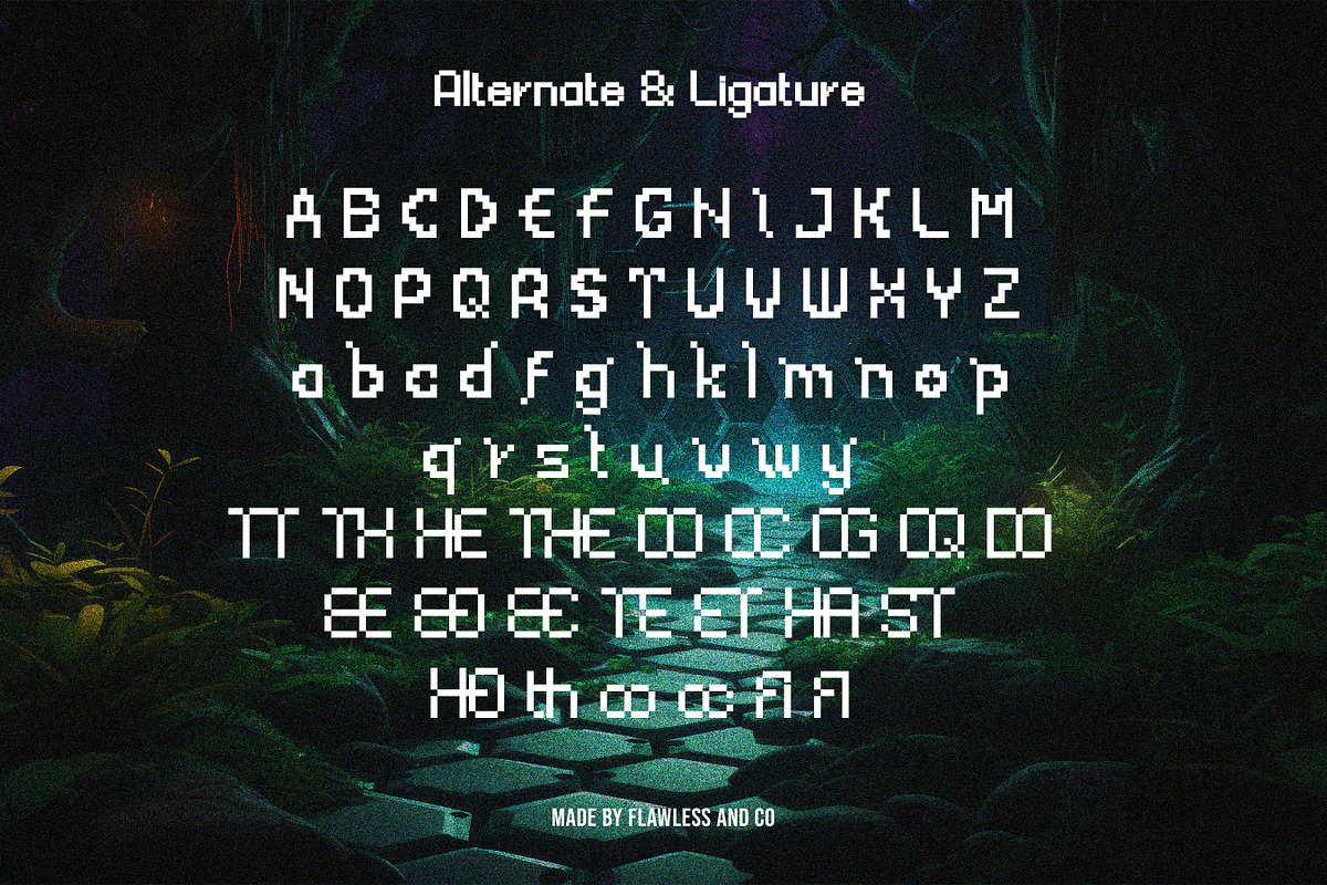 Questiora - Pixel Game Font, a Font by Flawless And Co (Photo 10 of 10)