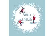 Winter Activities Vector Set, a Seasonal Illustration by Zonda (Thumbnail 10 of 13)