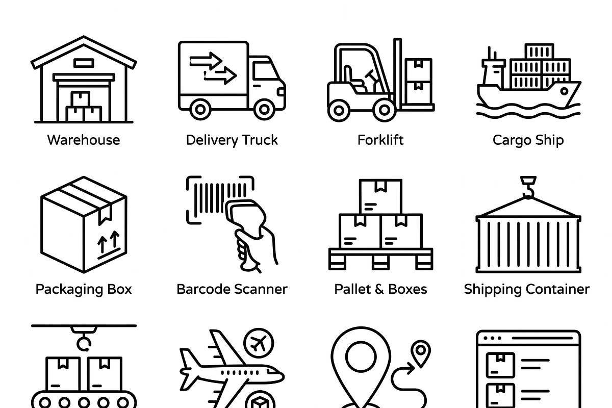 42 Vector Warehouse Outline Icons, an Outline Icon by adenpinkstore (Photo 2 of 19)