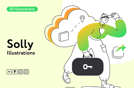 Solly Security Illustrations, a Technology Illustration by Welovegraphics