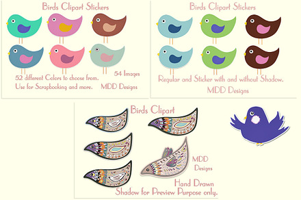 Birds Clipart and Stickers