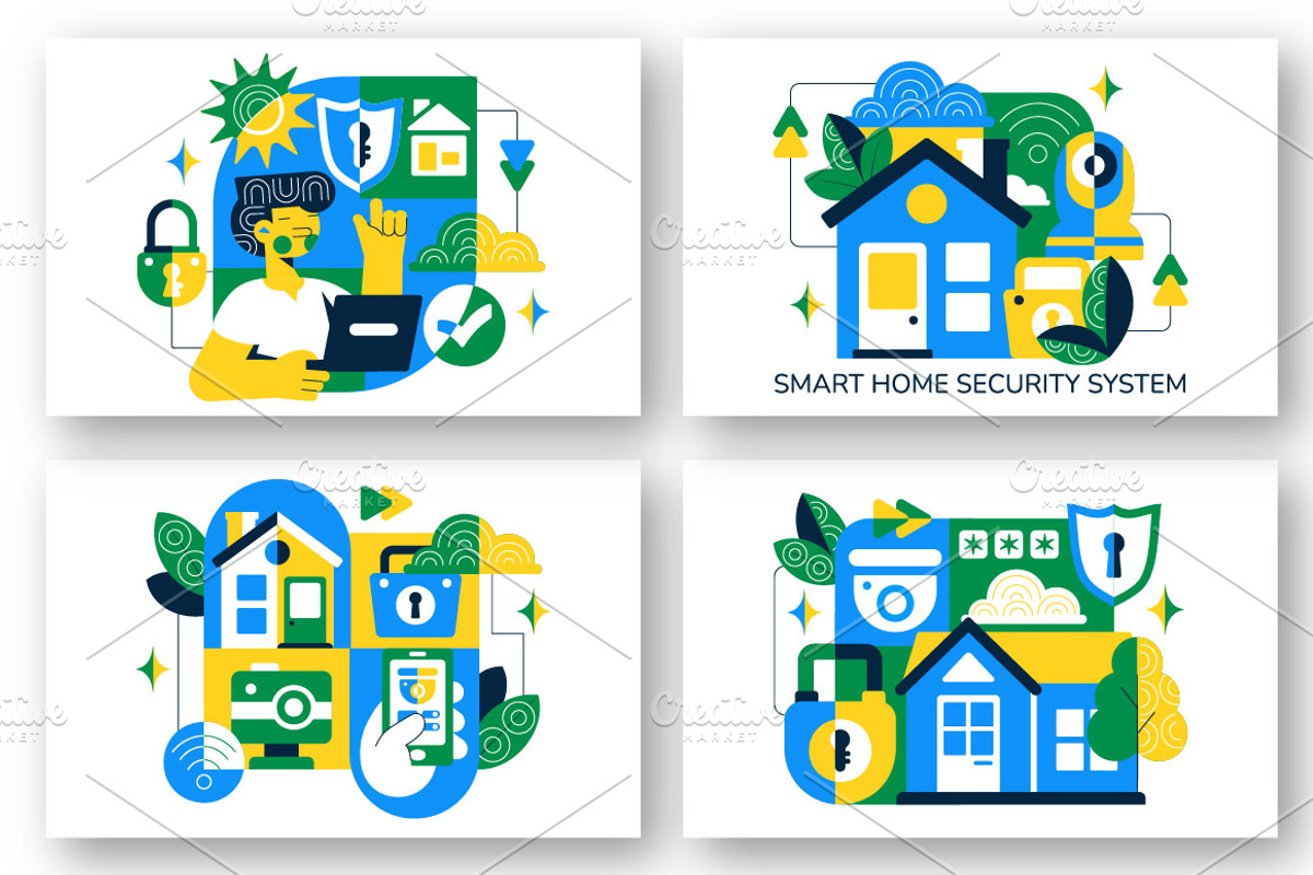 10 Smart Home Security Illustration, a Technology Illustration by denayunebgt (Photo 3 of 4)