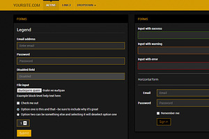 Bootstrap 3.0. Robotron Yellow Theme