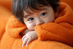 Adorable asian baby wrapped in, a Person Photo by MistyDay