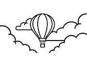 Hot Air Balloon Cloud Line Art bundl, an Illustration by Designer_Momina (Thumbnail 7 of 51)