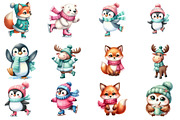 Watercolor winter animal clipart, an Illustration by Designworld (Thumbnail 3 of 5)