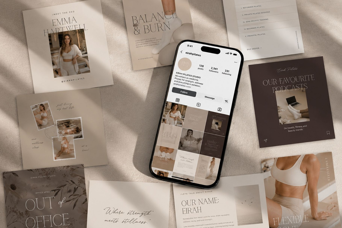 Pilates Instagram Social Media Kit, a Social Media Template by Ederra Design (Photo 8 of 13)