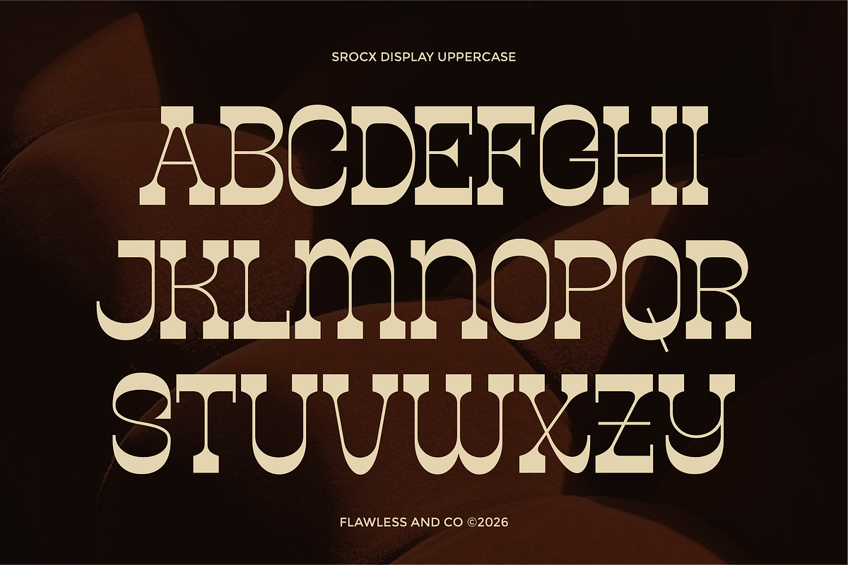 Srocx - Unique Display Font, a Serif Font by Flawless And Co (Photo 7 of 10)
