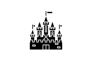 Princess Castle Black Icon, Vector