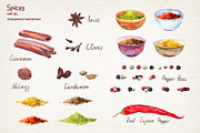 Herbs and spices watercolor clipart, a Food Illustration by Where summer is (Thumbnail 4 of 6)