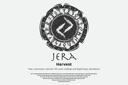 Viking Jera rune dark circle shield