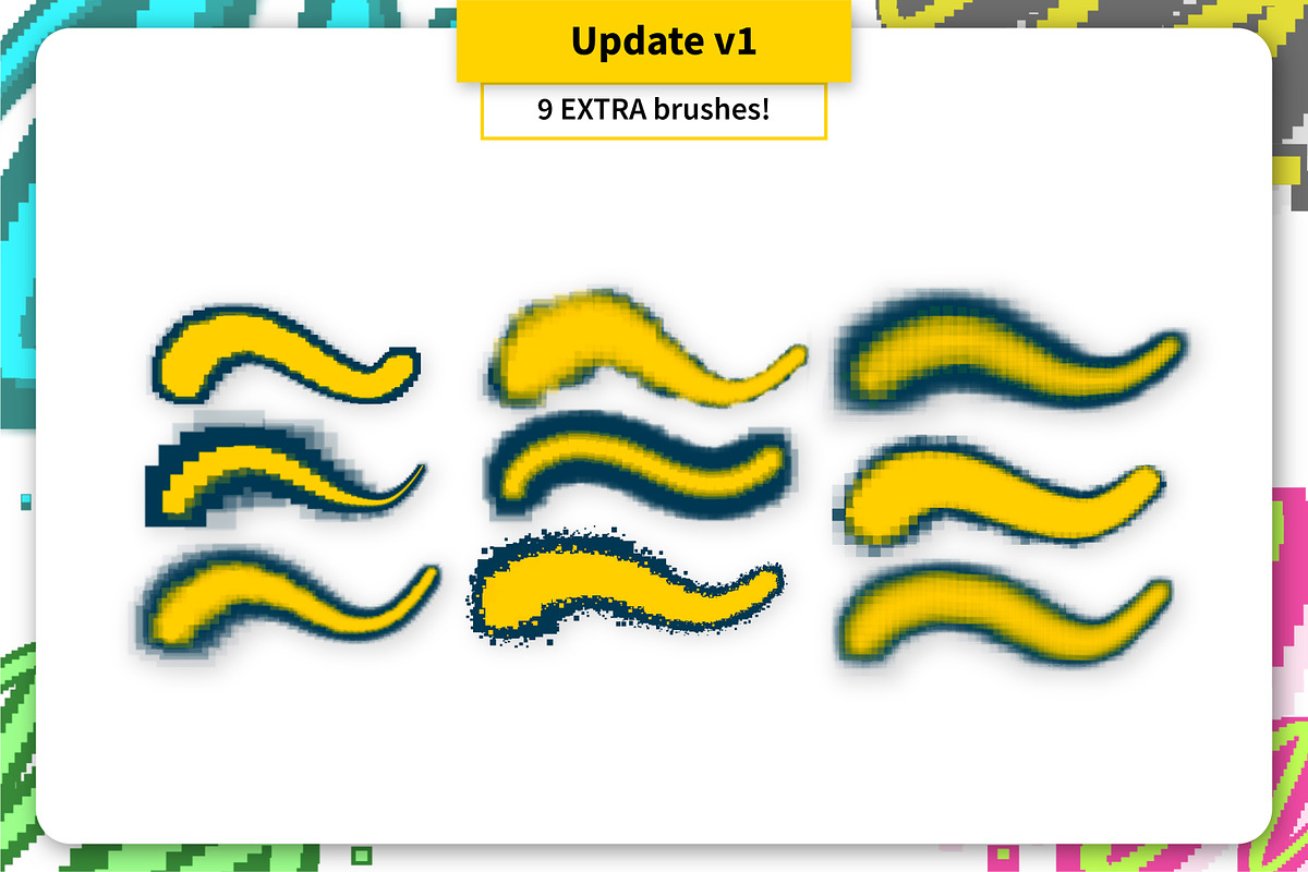 Outline PIXEL Brush set, a Brush Add-On by Magnatype (Photo 3 of 5)
