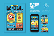 Blue Basketball Tournament Flyer Set, a Flyer Template by graphicook (Thumbnail 1 of 3)