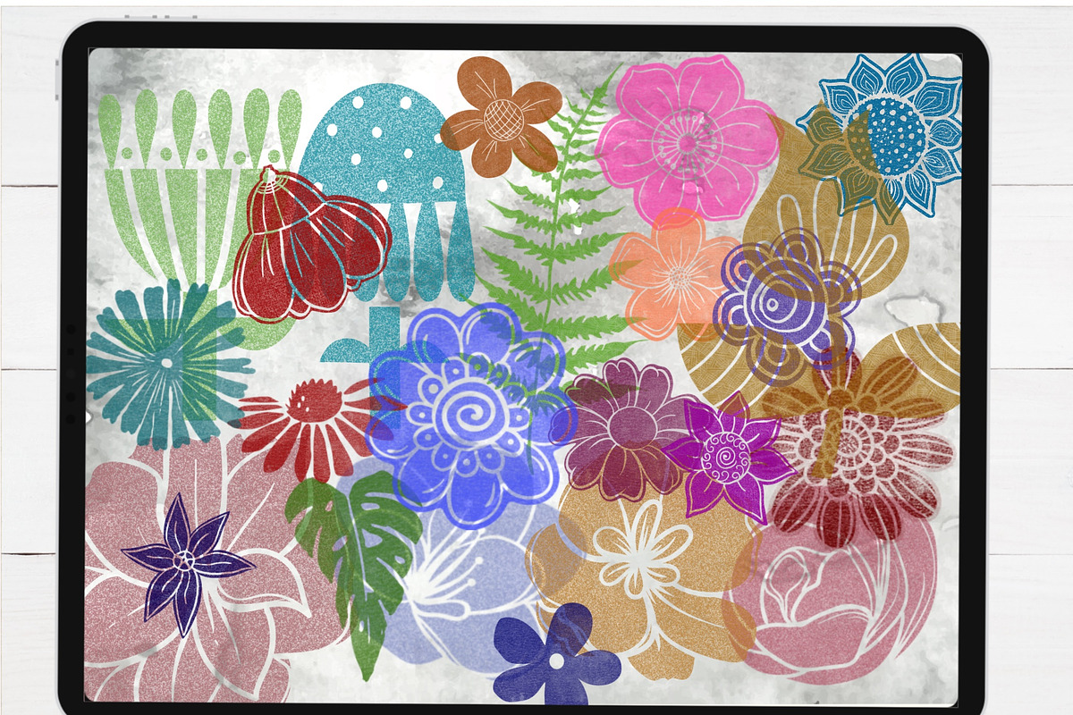 Procreate Textured Flower Brushes, a Brush Add-On by Soaring Bird Designs (Photo 2 of 4)