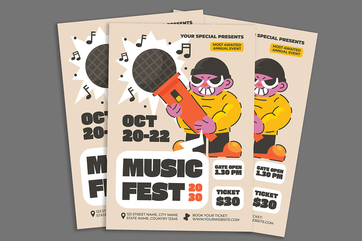 Indie Music Party Flyer, a Flyer Template by Gumico Studio. (Photo 2 of 3)