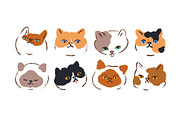 Cute doodle cat, kitty faces set, an Animal Illustration by Good Studio (Thumbnail 2 of 4)