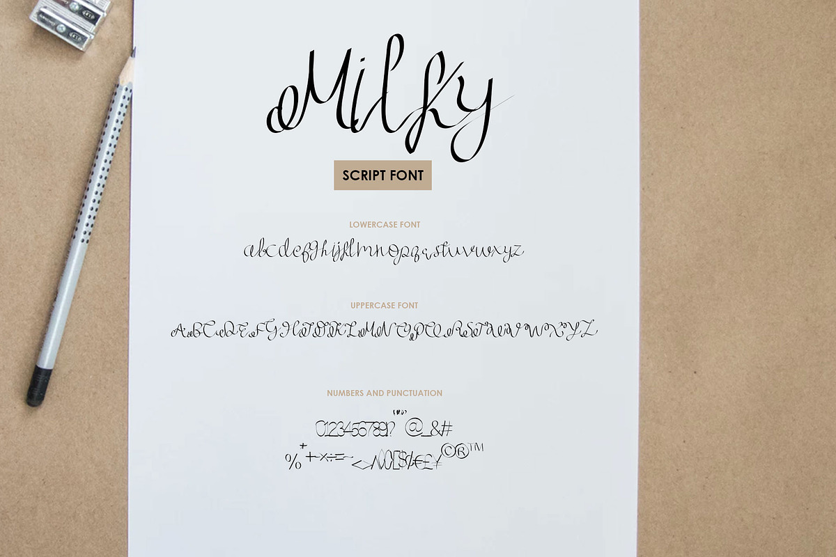 Milky Script font preview 3