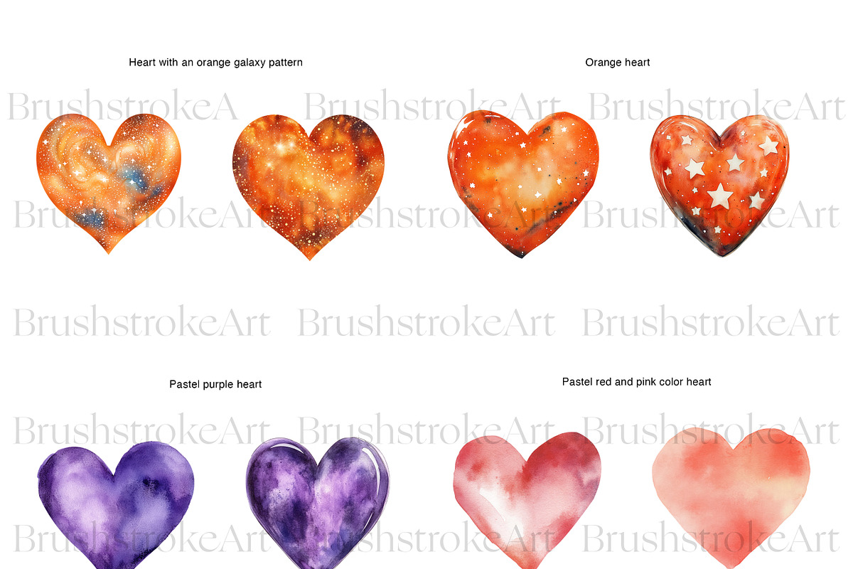 Heart Shapes Clipart, Red Heart PNG, a Decorative Illustration by BrushstrokeArtGB (Photo 6 of 9)