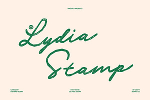 CS Lydia Stamp, a Script Font by Craft Supply Co.