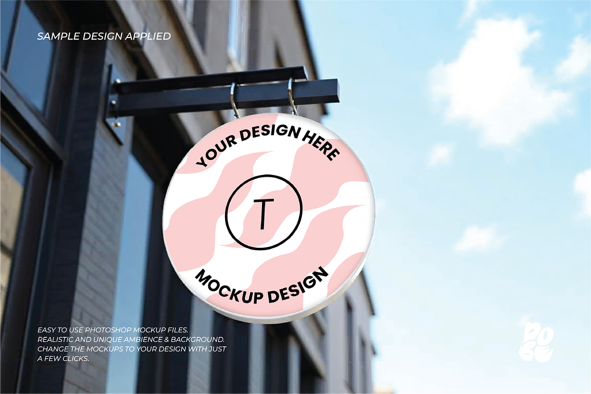 STORE HANGING SIGNAGE MOCKUP, an Advertising Mockup by DOBE Studio (Photo 14 of 14)