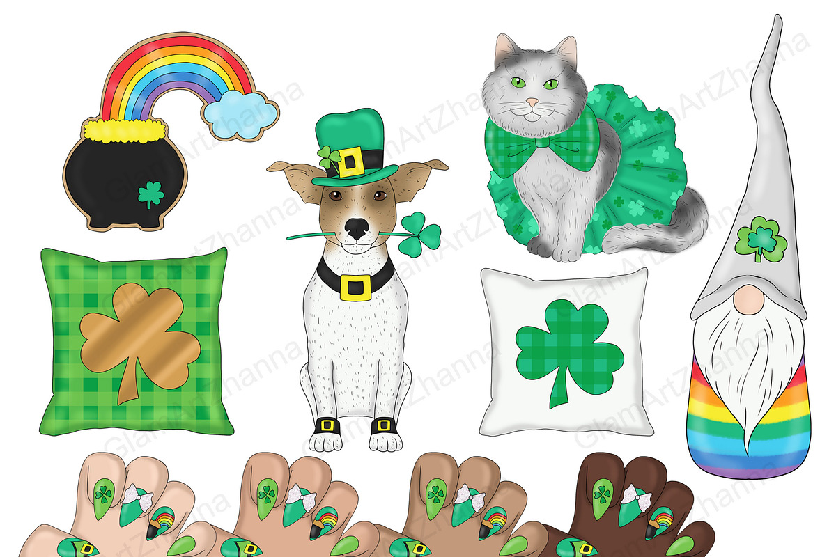 Saint Patrick's Day Clipart, a Seasonal Illustration by GlamArtZhanna (Photo 4 of 4)