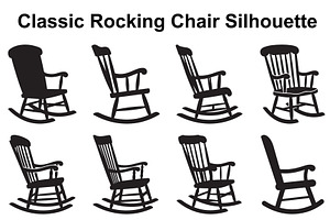 Timeless Rocker Chair Silhouette Set, an Object Graphic by Designs_River