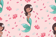 Mermaid pattern.Hawaiian girl vector, an Illustration by StudioLondon (Thumbnail 3 of 4)