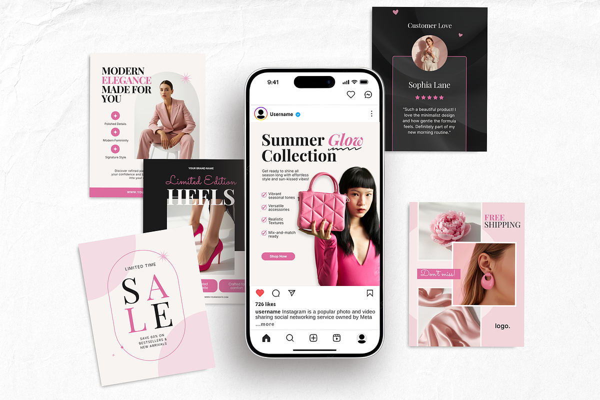 Ecommerce Instagram Templates Canva, a Social Media Template by DigiPax (Photo 4 of 10)