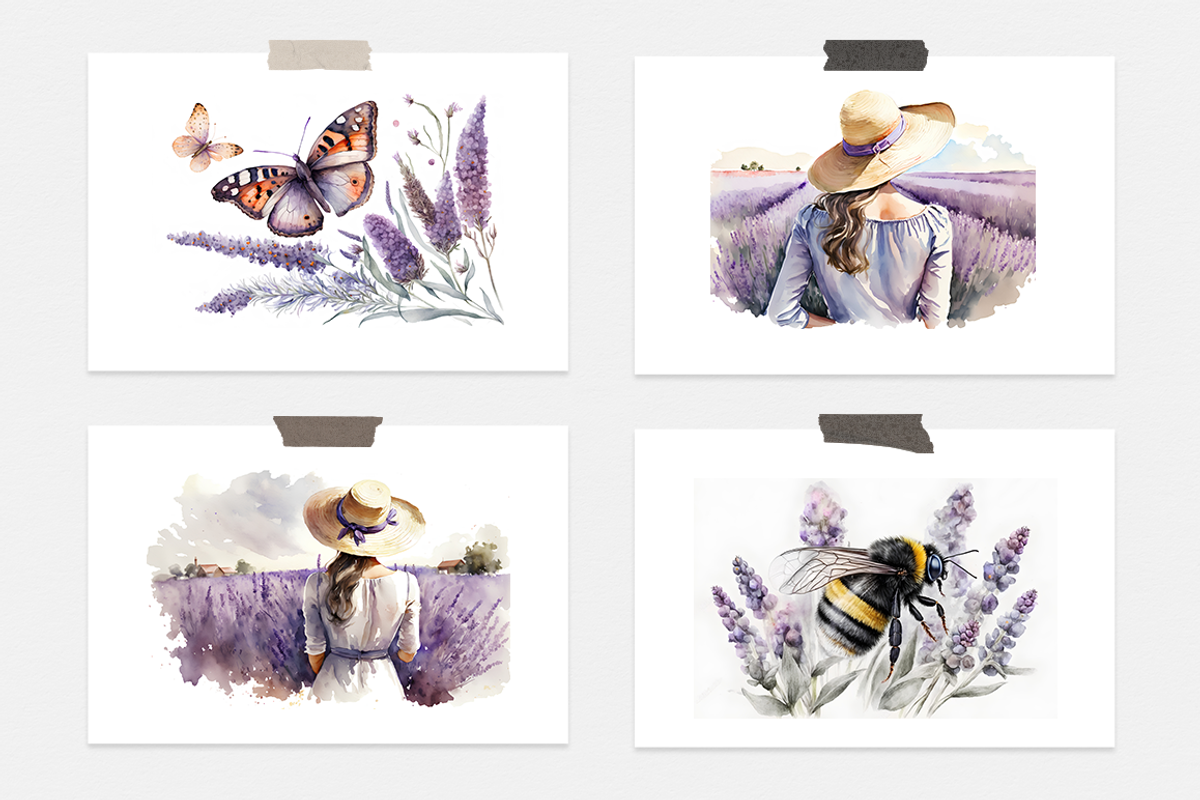 Lavender Watercolor Collection, a Seasonal Illustration by artsy-fartsy (Photo 12 of 12)