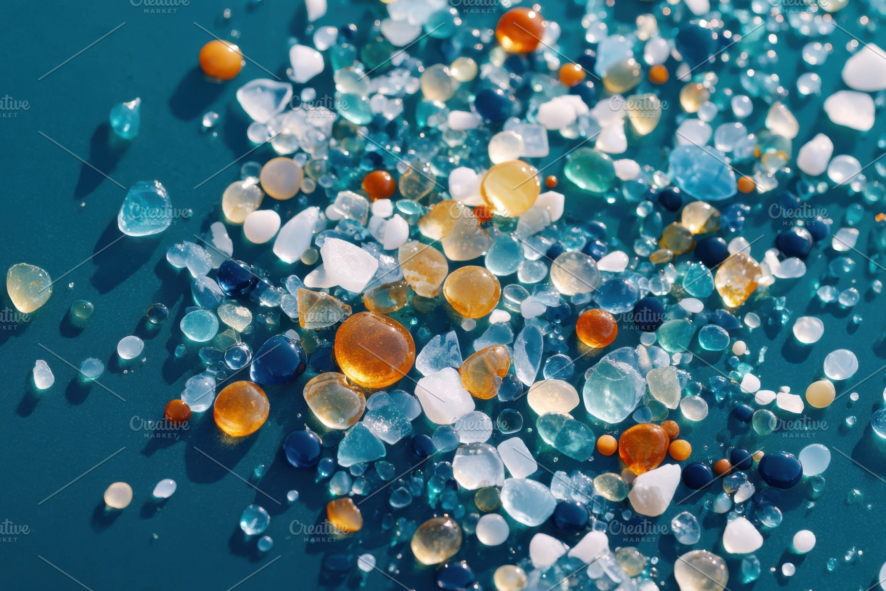 Colorful glass beads and crystals arrangement, a Beauty & Fashion Photo by AlyaAnd
