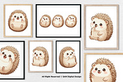 15 Bundle Watercolor Baby Hedgehog, an Animal Illustration by Morspective (Thumbnail 4 of 8)