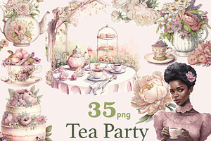 Tea Party Clipart Black Girl